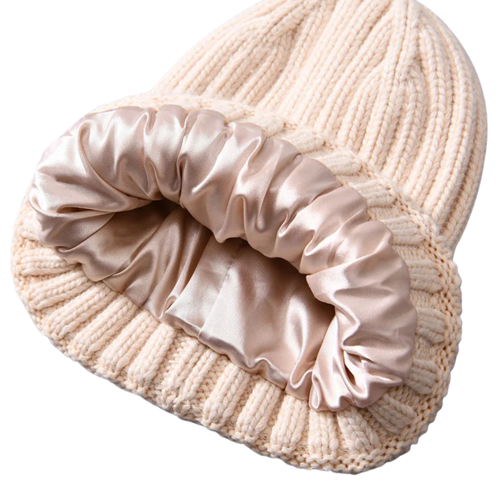 Cashmere Blend Satin Lined Beanie